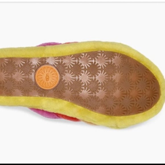 UGG Pride Fluff Yeah Rainbow SLIPPERS Slide - Picture 4 of 13